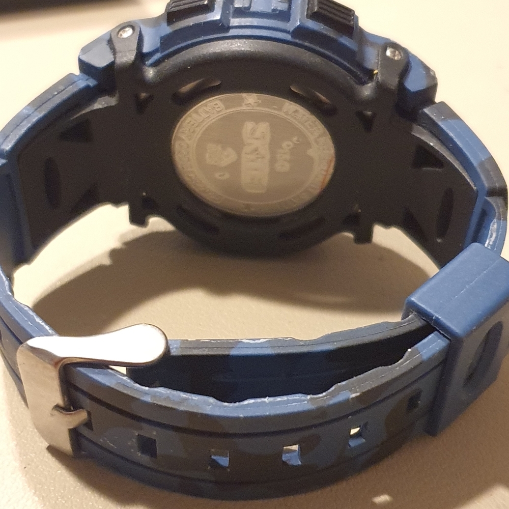 10/$20 Skmei #1548 Blue Camo Digital Alarm Chrono Men's Watch - Picture 3 of 4